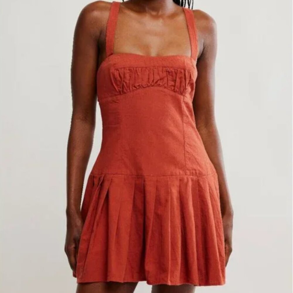 NWT Free People Azasia Mini Dress / Redwood / Size Small
